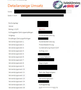 Geldüberweisung von Südafrika auf ein Konto in Deutschland